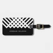 Minimalistische Geometrie in Schwarz und Weiß Gepäckanhänger (Vorderseite horizontal)