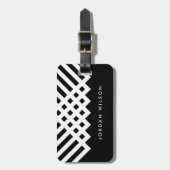 Minimalistische Geometrie in Schwarz und Weiß Gepäckanhänger (Vorderseite vertikal)