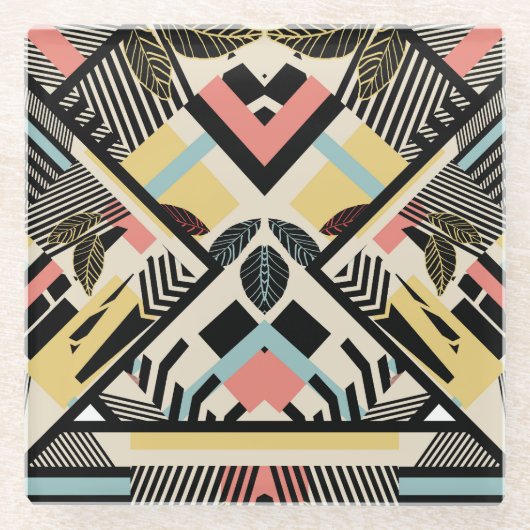 Minimalistische Geometrie: Musterdesign Glasuntersetzer (Vorderseite)