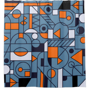 Minimalistische Geometrie: Retro-Abstraktes Poster Duschvorhang