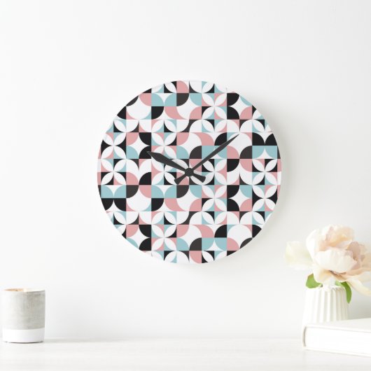 Minimalistische Geometrie, skandinavisches Kunstwe Große Wanduhr (Zuhause)