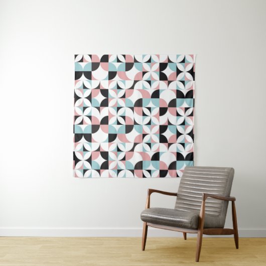 Minimalistische Geometrie, skandinavisches Kunstwe Wandteppich (Beispiel)