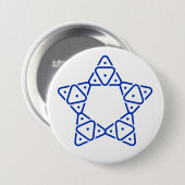 Minimalistische geometrische Davidstern-Kunst Button (Vorne & Hinten)
