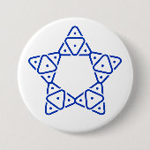 Minimalistische geometrische Davidstern-Kunst Button (Vorderseite)