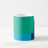 Minimalistische geometrische Farbblöcke Blau-grüne Kaffeetasse (Mittel)
