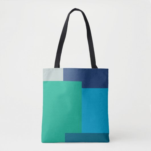 Minimalistische geometrische Farbblöcke Blau-grüne Tasche (Vorderseite)