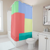 Minimalistische geometrische Farbblockfarben Duschvorhang (Beispiel)
