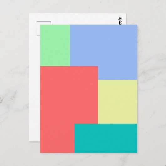 Minimalistische geometrische Farbblockfarben Postkarte (Vorne/Hinten)