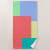 Minimalistische geometrische Farbblockfarben Strandtuch (Vorderseite)