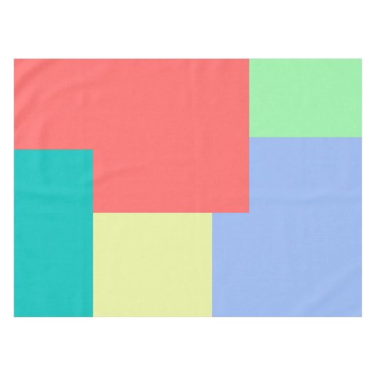 Minimalistische geometrische Farbblockfarben Tischdecke (Vorderseite (Horizontal))