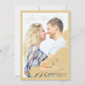 Minimalistische geometrische Formen Gold-Effekt-Fo Save The Date (Vorderseite)