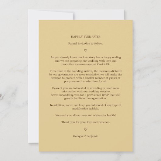 Minimalistische geometrische Formen Gold-Effekt-Fo Save The Date (Rückseite)