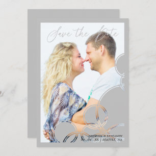 Minimalistische geometrische Formen Graues Foto Save The Date