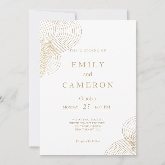 Minimalistische, geometrische Hochzeit Einladung (Vorderseite)