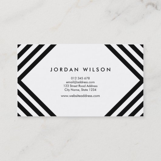 Minimalistische geometrische Linien zwischen Weiß Visitenkarte (Rückseite)