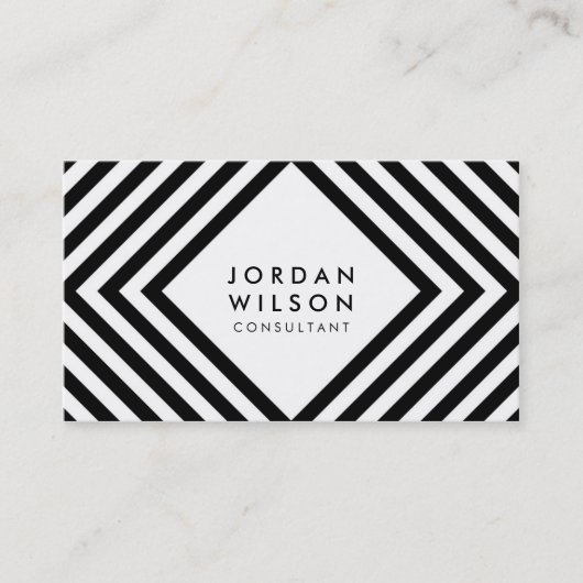 Minimalistische geometrische Linien zwischen Weiß Visitenkarte (Vorderseite)