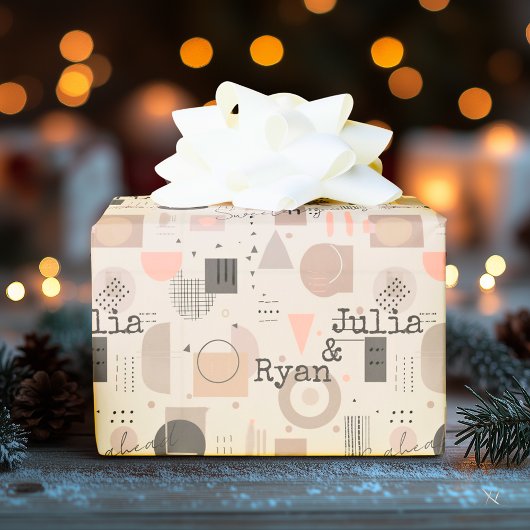 Minimalistische geometrische Muster mit modernem D Geschenkpapier