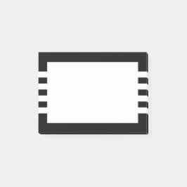 Minimalistische geometrische Schwarz-Weiß-Streifen Post-it Klebezettel