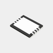 Minimalistische geometrische Schwarz-Weiß-Streifen Post-it Klebezettel (angewinkelt)