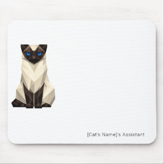 Minimalistische geometrische Siamkatze-Büro-Mauspa Mousepad
