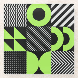 Minimalistische geometrische, skandinavische Vinta Glasuntersetzer