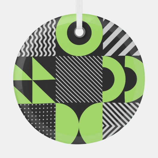 Minimalistische geometrische, skandinavische Vinta Ornament Aus Glas (Vorderseite)