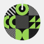 Minimalistische geometrische, skandinavische Vinta Ornament Aus Glas (Rückseite)