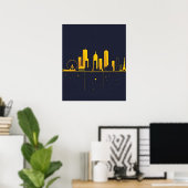 Minimalistische geometrische Stadtsilhouette Poster (Heimbüro)