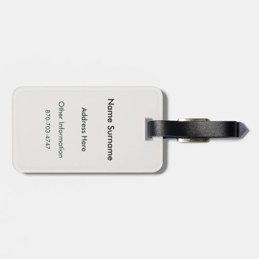 Minimalistische Gepäckanhänger mit Initiale (Rückseite horizontal)