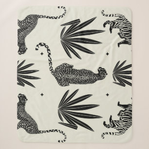 Minimalistische Geparden-Illustration Vintag Sherpadecke