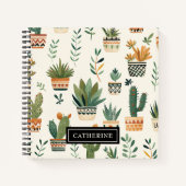 Minimalistische gepunktete Pflanze Personalisiert Notizblock (Vorderseite)