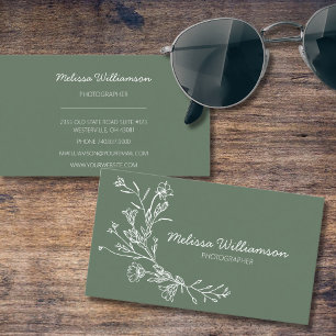 Minimalistische gesammelte Blumen Visitenkarte