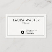 Minimalistische Geschäfts-Karte mit Grenze Visitenkarte (Rückseite)