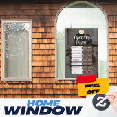 Minimalistische Geschäftsöffnungszeiten Wall-Decal Fensteraufkleber