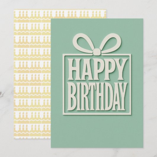 Minimalistische Geschenkboxen Geburtskarte (Vorne/Hinten)