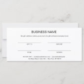 Minimalistische Geschenkgutschein-Visitenkarte (Rückseite)