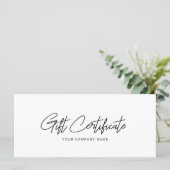 Minimalistische Geschenkgutschein-Visitenkarte (Stehend Vorderseite)