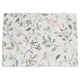 Minimalistische Geschenktasche mit Blattmuster Große Geschenktüte