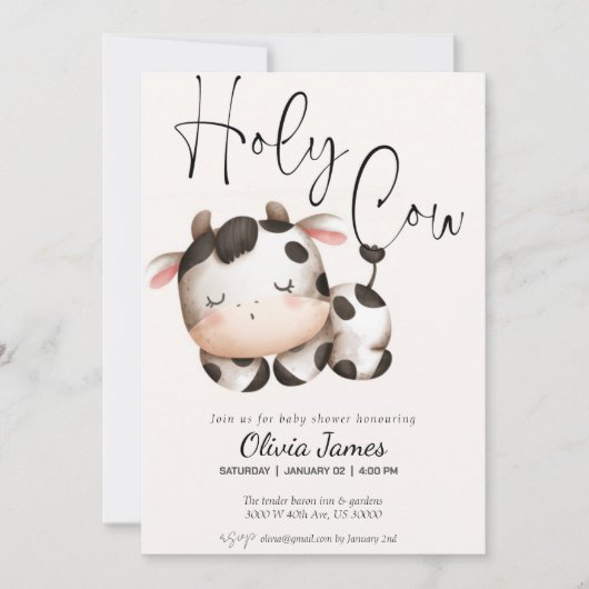 Minimalistische geschlechtsneutrale Babydusche Einladung (Vorderseite)