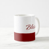 Minimalistische gesegnete Burgunder Schrift Kunst Kaffeetasse (VorderseiteRechts)