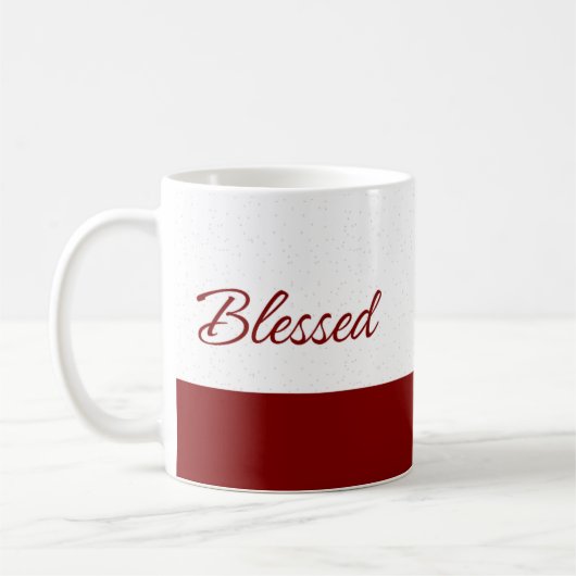 Minimalistische gesegnete Burgunder Schrift Kunst Kaffeetasse (Links)
