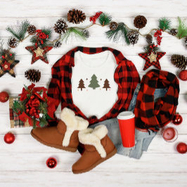 Minimalistische Gestaltung von drei Weihnachtsbaum T-Shirt