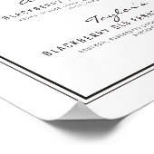 Minimalistische Getränke mit schwarzen und weißen Poster (Ecke)