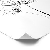 Minimalistische gezeichnet Blume Poster (Ecke)