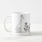 Minimalistische Giraffe Blume Kunst Zeichnend Kaffeetasse (Links)