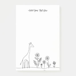 Minimalistische Giraffe Blume Kunst Zeichnend Post-it Klebezettel