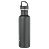 Minimalistische Giraffe Blume Weiße Linie Kunst Ze Edelstahlflasche (Rückseite)