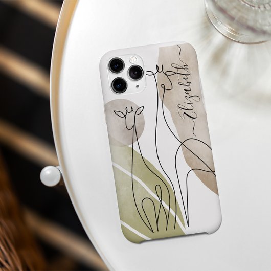 Minimalistische Giraffe Kontinuierliche Kunst Zeic Case-Mate iPhone Hülle