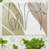 Minimalistische Giraffe Kontinuierliche Kunst Zeic Geschirrtuch (Gefaltet)