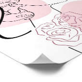 Minimalistische Girl Rose Frauen Modernes, stilvol Poster (Ecke)